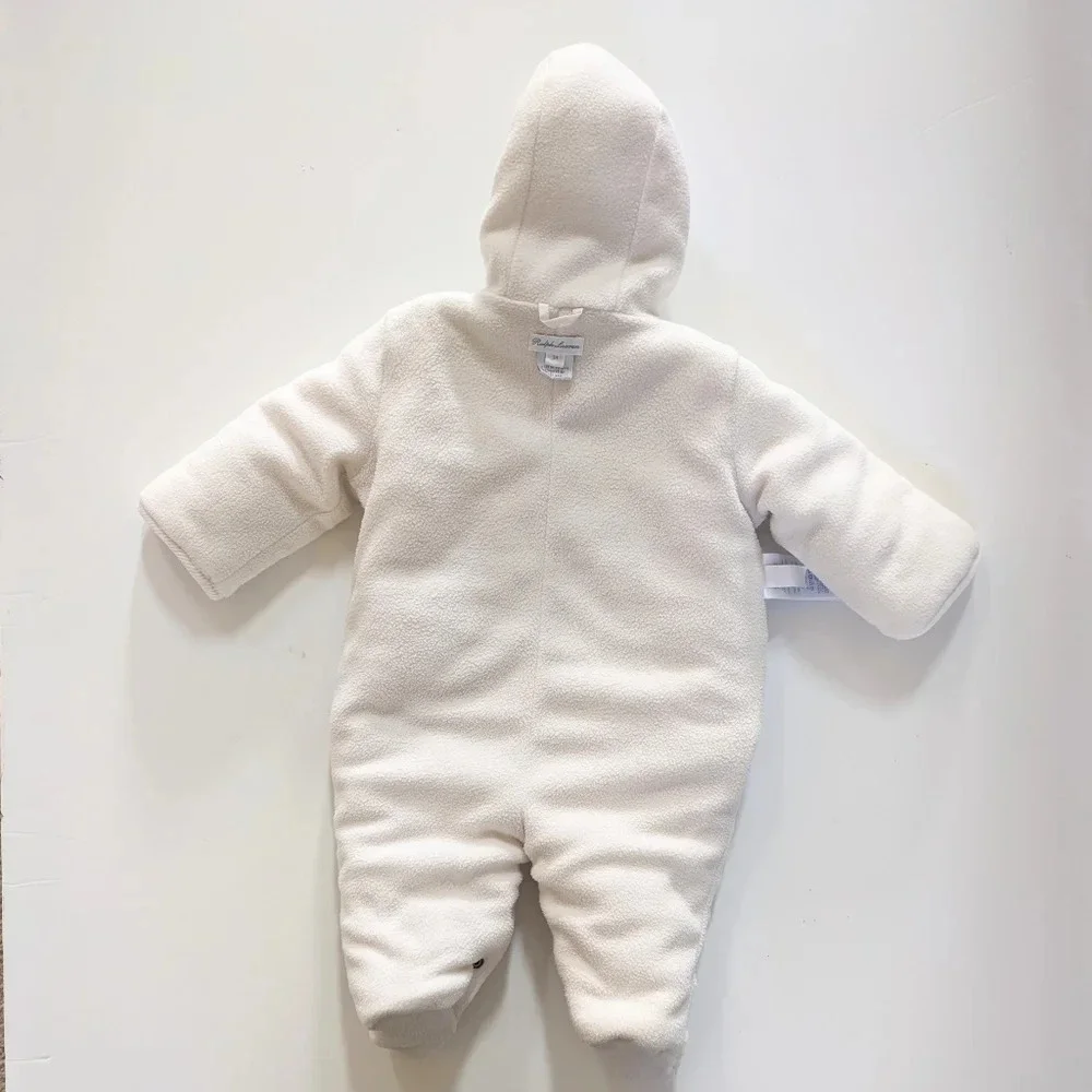 Ralph Lauren Cream Quilted Hooded Snowsuit